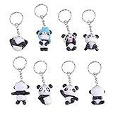Toyvian 8 Stück Niedlichen Cartoon Panda Design Keychain Schlüsselanhänger Handtasche Decor Hängen Anhänger für Handtasche Tasche Autoschlü