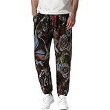 Corumly Herren Freizeithosen Frühling und Herbst Ethnische Stil Persönlichkeit Gedruckt Lose Gerade Hosen Mode Lässige Allgleiches Hosen XXL