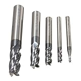 IGOSAIT Bohren Sie 4 Flöten Schaftfräser 5pcs Hartmetall Zylinderschaft Fräser Set CNC-Werkzeug 2-10mm Bohrer Zubehö