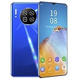 Surebuy Dual Card Dual-Standby-Telefon, Smartphone mit bis zu 128 GB erweiterbarer Speicher Gesichtserkennungs- -System für den täglichen Unterhaltungsbedarf(Blau)