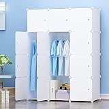 PREMAG Portable Garderobe für hängende Kleidung, Kombischrank, modulare Schrank für platzsparende, Ideale Storage Organizer Cube für Bücher, Spielzeug(12-Würfel, zusätzliche Aufkleber Enthalten)