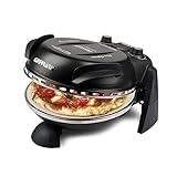 G3Ferrari elektrischer Pizzaofen Delizia G1000610 schwarz, bis 400 Grad mit feuerfestem Naturstein / Pizza und Fladen uvm. in 3 Minuten / G3 Ferrari die Nr. 1 der Pizzamaker /auch für Tisch und G