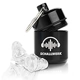 SCHALLWERK ® Invisible+ unauffällige Gehörschutz Ohrstöpsel – dämpfen Lärm & erhalten Tonqualität – Ideal für Alltag, Musik, Festivals, Arbeiten, L