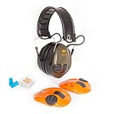 3M Peltor SportTac Elektronischer Gehörschutz | Auswechselbare Farbige Muscheln | Inklusive Ohrenstöpsel Extra Gehörschutz Für Ihre/Ihren Begleiter I