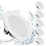 LED Einbaustrahler Deckeneinbauleuchte Bad Deckenspots Ultradünn IP44 7W 230V Warmweiß 3000K Strahler Downlight Beleuchtung für Badezimmer Wohnzimmer Küche (6er Set)