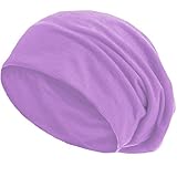 style3 Slouch Beanie aus atmungsaktivem, feinem und leichten Jersey Unisex Mütze Haube Bini Einheitsgröße, Farbe:F