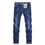 YANGPP Herren Jeans Stretch Solid Blau Gerade Regular Fit Jeans Taschen Freizeit Geschäftsmann Lange Hosen Herren Herren, Blau, 30