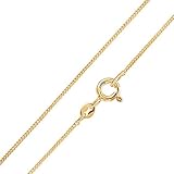 MATERIA Schmuck 925 Silber Panzerkette vergoldet 1mm - Damen Halskette gold in 40 45 50 60 70 cm #K69, Länge Halskette:40