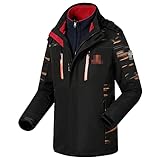 ZHAOJ Jacke Verdicken Winddicht Atmungsaktiv Bergsteigen Kleidung Outdoor Warme Arbeitskleidung Mantel Windjacke,Schwarz,4XL