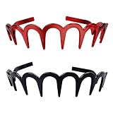 Fodattm Haarreif mit Zick-Zack-Zack-Zack-Haarkamm, Kunststoff, für Damen, Haar-Accessoires, 2 Stück