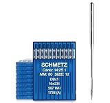 SCHMETZ 100 Industrienähmaschinennadeln System 1738 (A) / DBx1 / 287 WH / 16x231 in Nadeldicke 80/12 | Nadeln mit 1,63mm Rundkolben für I