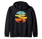 Bunny Retro Vintage 60er 70er Jahre Sonnenuntergang Kaninchen Säugetier Herren Kapuzenjack