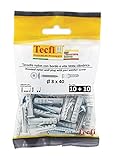 TECFI BLSAX4408040 BLSAX44 Dübel aus Nylon und Schraube, grau, Ø 8 x 40