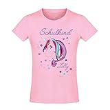 Mein Zwergenland T-Shirt tailliert Mädchen Schulanfang Schulkind 2020 Einhorn Beauty, rosa Gr. 8 Jahre (118-128)