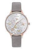 Engelsrufer Damen Analog Quarz Uhr mit Echtes Leder Armband ERWA-TREE01-NGY1-MR