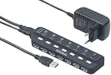 Xystec USB Mehrfachstecker: Aktiver USB-3.0-Hub mit 7 Ports, einzeln schaltbar, 2-A-Netzteil (Computer Zubehör)