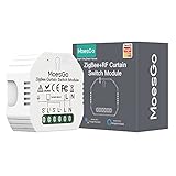 MoesGo TUYA ZigBee RF433 Smart Rolladenschalter Switch Relais Modul, Funk Jalousien Zeitschaltuhr Schalter Rollladenmotor, Alexa Google Smart Life Funktioniert nur mit Tuya Zigbee-Hub, 2MQTT Verfügb