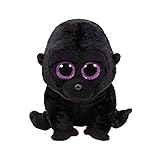 TY 37222 George Gorilla 37222-George-Gorilla Pluschtier mit Glitzeraugen Beanie Boo's, 15 cm, Schw