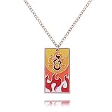 XDQSMBHD 1 Stücke Anime Demon Slayer Halskette Rengoku Kyoujurou no Yaiba Cosplay Anhänger Halskette Mode Cartoon Kette Halsband Zubehör Geschenk