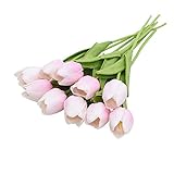 XKUN 10 künstliche Tulpen Blumenstrauß künstliche Blumen für Hochzeitsdekoration Blumen Heimdekoration O