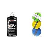 SONAX Polish & Wax Color NanoPro schwarz (500 ml) Politur mit Farbpigmenten und Wachsanteilen auf Nanotechnologie-Basis | Art-Nr. 02961000 & Glart 43PP Mikrofaser Handpolierschwamm 3er Set, 130x25