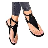 Damen Sandalen Casual Sommer Mode Elegant Freizeitschuhe Flip Flop Slipper Flach Römische Hausschuhe Sandalen Pantoletten Slip-On Zehentrenner Bequem 2022 Neueste Strandsandalen S