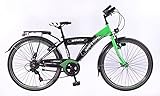 26' 26 Zoll Kinder Jungen City Fahrrad Bike Rad KINDERFAHRRAD CITYFAHRRAD Cityrad Citybike Beleuchtung STVO Mistral SCHWARZ GRÜN