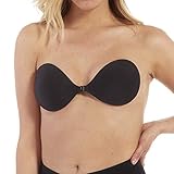 MAGIC Bodyfashion Backless Beauty Damen Rückenfreie Trägerlose und Selbstklebende Push-Up Klebe-BH,Schwarz,75B