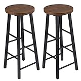 WOLTU BH130dc-2 2X Barhocker Bistrohocker Tresenhocker Barstuhl, Gestell aus stabilem Stahl, Stizfläche aus MDF, Dunkelb