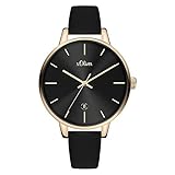 s.Oliver Damen Analog Quarz Uhr mit Leder Armband SO-3816-LQ