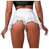 Damen Hohe Taille Baderock - Mini Bikinihose Strand Rock Mit Integrierter Innenslip Bikini Rock Strandrock Wassersport Badeshorts Schwimmrock Bademode Kurze Rock Sportrock MäD