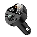 Hahepo Bluetooth Adapter Auto Dual USB-Anschlüsse Auto mit Anti-Shock Bluetooth FM-Sender Auto MP3 Player für Reisen Z