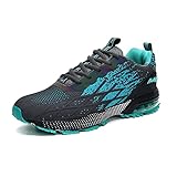 HUSK'SWARE Laufschuhe Herren Joggingschuhe  Straßenlaufschuhe Leichtgewichts Sneaker Tennisschuhe Fitness Trainingsschuhe Atmungsaktiv Sportschuhe Walking Schuhe  Turnschuhe Grün 42EU