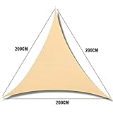 W.Z.H.H.H Schattensegel Beige Triangular Wasserdicht Oxford Sonnensegel Terrasse Canopy Schwimmen Sonnenschutz Outdoor-Camping-Sail Markisen Sonnenschutztuch. (Color : 2x2X2m, Size : Beige)