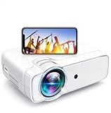 Mini Beamer, Super Heimkino Beamer, Support 1080P Full HD mit 60000 Stunden LED, kompatibel mit TV Stick, HDMI, SD, AV, VGA, USB, PS4, X-Box, iOS/Android Smartp