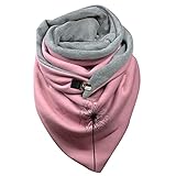 Alueeu 2021 Neu Schal Damen Herbst Rosa Deckenschal Baumwolle Schal Herbst Winter Warm Drucken Kuschelig Scarf Poncho Cape mit Knopf Soft Wrap Großen Winterschal Herb