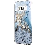 Riyeri Hülle Compatible with Samsung Galaxy S8 Hülle Klar Slim TPU Silikon Bumper Handyhülle für Samsung S8 Plus - Marmor & Blume (S8, 29)