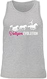 Shirtracer Pferde Geschenk und Reiten Zubehör - Voltigier Evolution - weiß/Fuchsia - XXL - Grau meliert - Geschenk - BCTM072 - Tanktop Herren und Tank-Top M