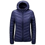 GFGHH Damen Daunenjacke mit Kapuze Mittellanger Outwear-Mantel Jacke Übergangsjacke Steppjacke Leicht Gesteppt Daunenmantel in Daunenoptik Warme Winterjacke Coat Winddichter Frauen Dicker Kapuzenjack