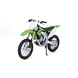 Bauer Spielwaren 2049755 Maisto Kawasaki KX 450F: Originalgetreues Motorradmodell 1:12, mit beweglichem Ständer, Hinterrad-Federung und frei rollenden Rädern, grün (531175)