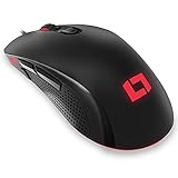 Lioncast LM60 Gaming Maus – kabelgebundene E-Sport-Maus, 16.000 DPI, mit RGB-Beleuchtung, PMW3389 optischer Sensor, USB, High-Grip-Beschichtung, für FPS, MMO und MOBAs, schw