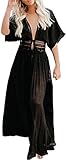 Bikini Cover Ups für Frauen Cardigan Sexy Kimonos für Frauen Boho Strandkleidung für Sommer Urlaub Urlaub Berufung Schwarz (7038)