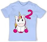 2. Geburtstag - Einhorn zweiter Luftballon - 1/3 Monate - Babyblau - BZ02_Baby_Shirt - BZ02 - Baby Shirt für Mädchen und Jung