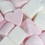 WeddingTree 1 kg Marshmallow Herzen - softe Süßigkeit für Hochzeit Party Valentinstag Muttertag - Beste Schaumzucker-Qualität - pink und weiß - Fett-frei - G