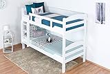 Etagenbett für Erwachsene'Easy Premium Line' K10/n, Kopfteil mit Löchern, Buche Vollholz massiv Weiß - 90 x 200 cm, (L x B) teilb