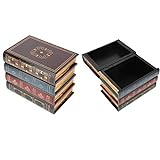 Hztyyier Weinlese Aufbewahrungsbox dekorative gefälschte Buch-Aufbewahrungsbox Innenministerium Regal Dekoration, 6.3 * 5.2 inch (#1)
