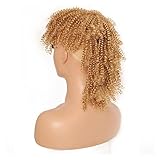 expartners Damen Kurzer High Puff Afro Kinky Curly Ponytail Perücke mit Pony for Frauen Synthetische Ponyschwänze Clip in Haarverlängerungen (Color : 3)