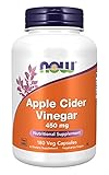 Now Foods, Apple Cider Vinegar ( Apfelessig ), 450 mg, 180 Kapseln, Laborgeprüft, Glutenfrei, Sojafrei, Veg