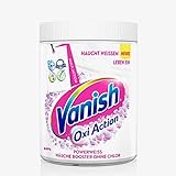 Vanish Oxi Action Pulver Powerweiss – Fleckentferner Pulver ohne Chlor – Zum Waschen, Vorbehandeln und Einweichen weißer Wäsche – 1 x 550g
