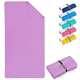 Fit-Flip Strandtuch XXL – Mikrofaser Badetuch groß, Microfaser Handtücher leicht und schnelltrocknend, 100% recyceltes Mikrofaser Handtuch - Flieder 200x90